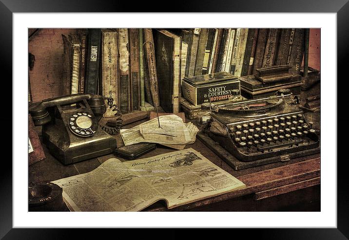  Old Office Desk Framed Mounted Print by Mal Bray