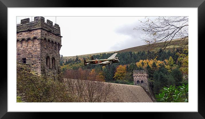 Lancaster PA474 at the Derwent Dam Framed Mounted Print by Gary Eason