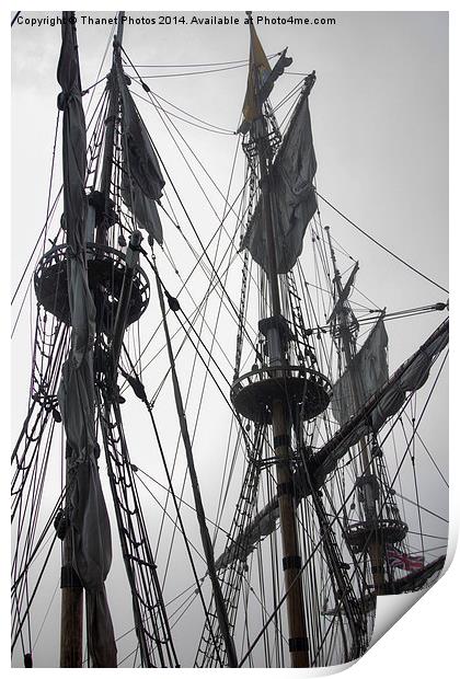  ships rigging Print by Thanet Photos