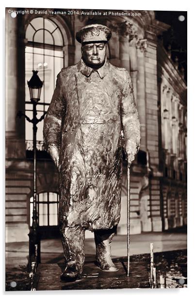 Sir Winston Churchill statue at Petite Palais in P Acrylic by David Yeaman