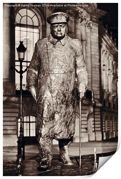 Sir Winston Churchill statue at Petite Palais in P Print by David Yeaman
