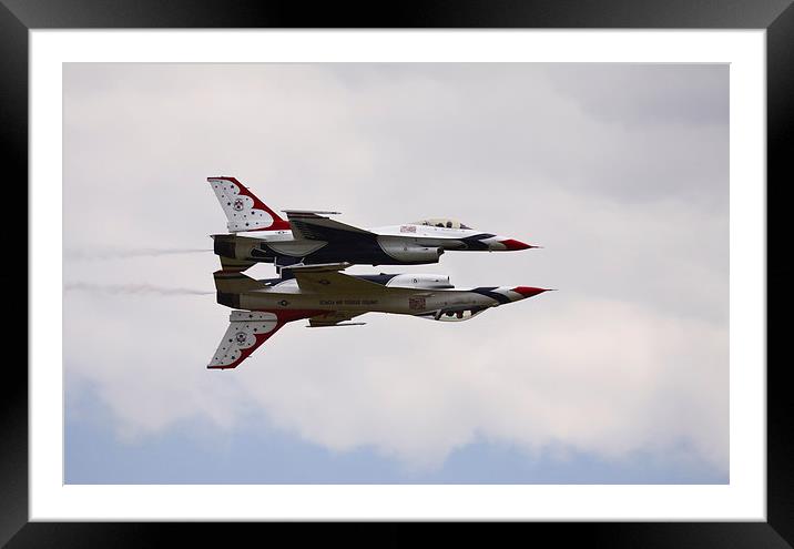  USAF Thunderbirds mirror formation Framed Mounted Print by Philip Catleugh