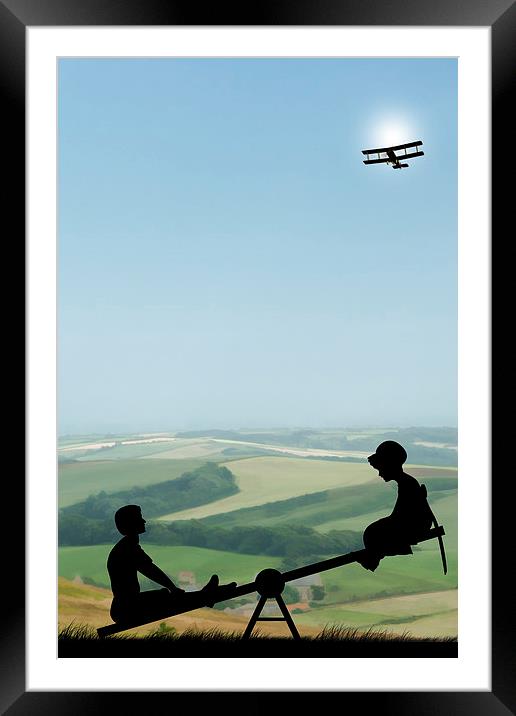 Childhood Dreams, The Seesaw Framed Mounted Print by John Edwards