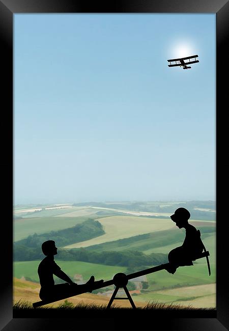 Childhood Dreams, The Seesaw Framed Print by John Edwards