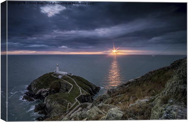  South Stack Sunset Canvas Print by Simon Gray