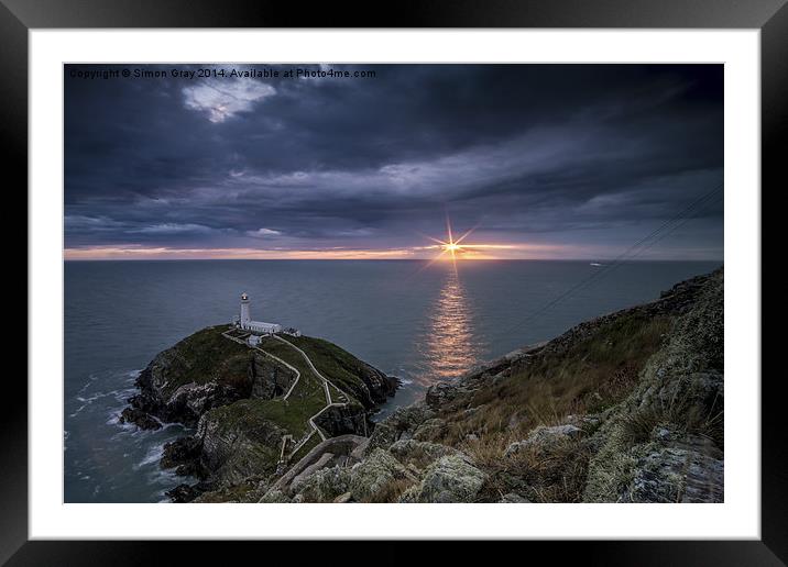  South Stack Sunset Framed Mounted Print by Simon Gray