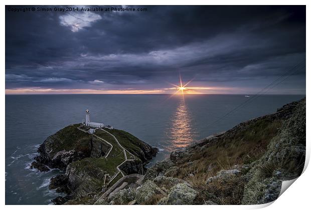  South Stack Sunset Print by Simon Gray