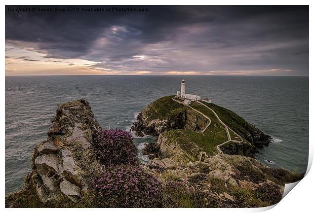  South Stack Lighthouse Print by Simon Gray
