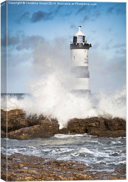  Stormy Lighthouse Canvas Print by Christine Smart