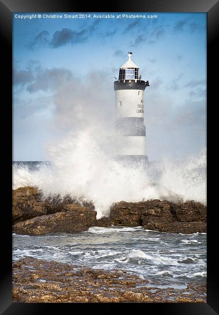  Stormy Lighthouse Framed Print by Christine Smart