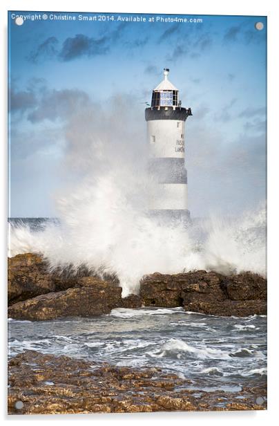  Stormy Lighthouse Acrylic by Christine Smart