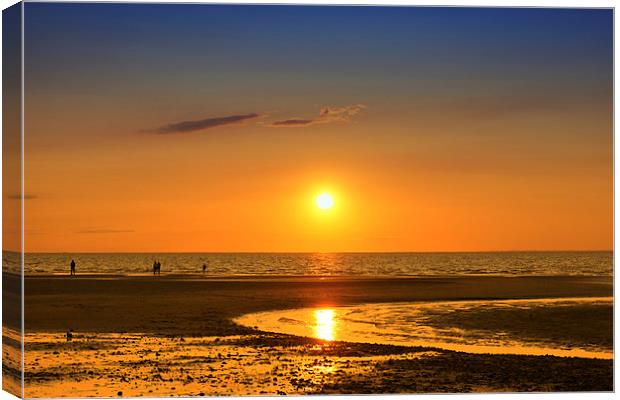 Holme Beach Sunset 060814 Canvas Print by Alan Simpson