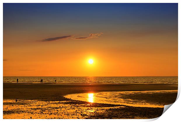 Holme Beach Sunset 060814 Print by Alan Simpson