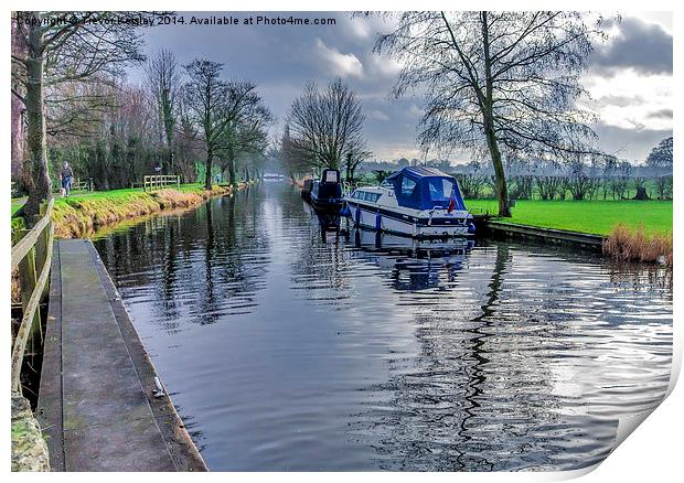 On The Canal Ripon Print by Trevor Kersley RIP