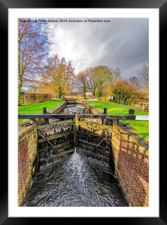 The Lock  Ripon Canal Framed Mounted Print by Trevor Kersley RIP