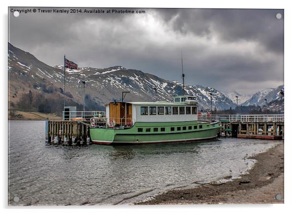 Tourist Boat at Glennridding Acrylic by Trevor Kersley RIP