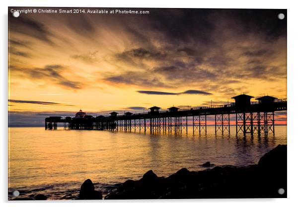  Sunrise at Llandudno Pier Acrylic by Christine Smart