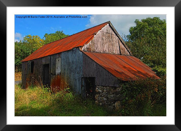  Wriggly Tin: Farm Shed Framed Mounted Print by Barrie Foster