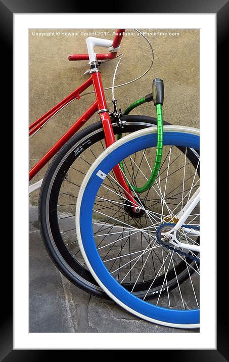 Coloured bicycles 2 Framed Mounted Print by Howard Corlett