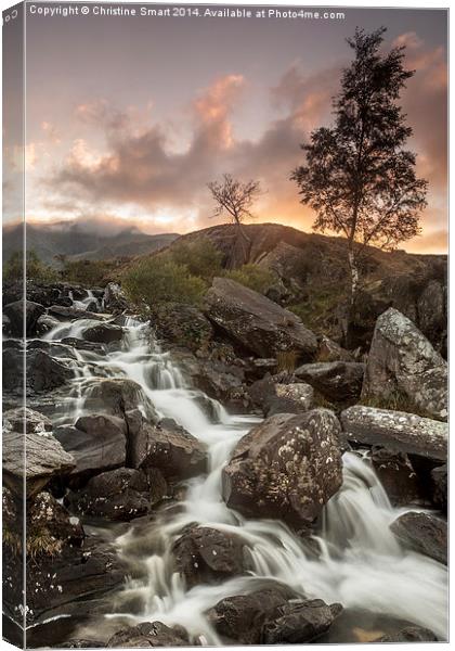  Sunset at Rhaeadr Idwal Canvas Print by Christine Smart