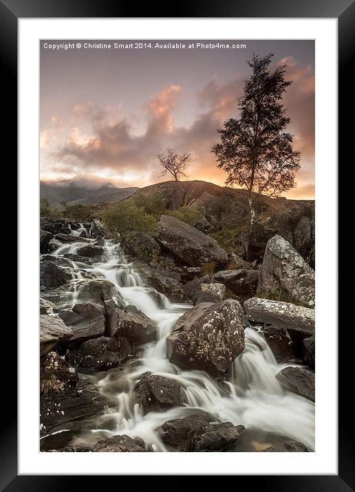  Sunset at Rhaeadr Idwal Framed Mounted Print by Christine Smart