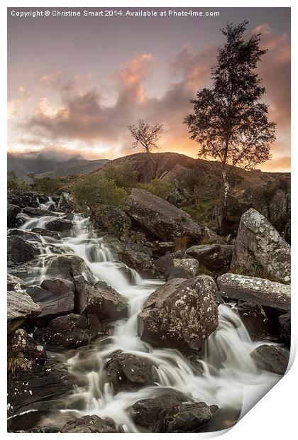  Sunset at Rhaeadr Idwal Print by Christine Smart