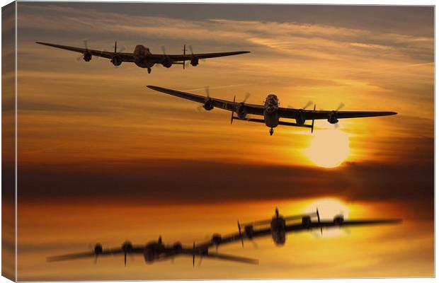 Lancaster Bombers make Landfall Canvas Print by Oxon Images