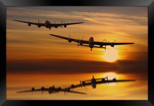 Lancaster Bombers make Landfall Framed Print by Oxon Images