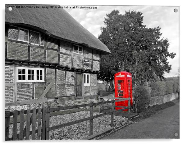  THE OLD POST OFFICE TICHBOURNE  HAMPSHIRE Acrylic by Anthony Kellaway