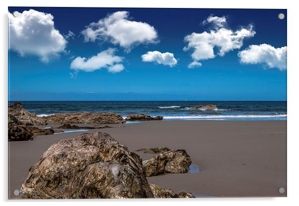  Porth Towyn Beach Acrylic by Sean Wareing