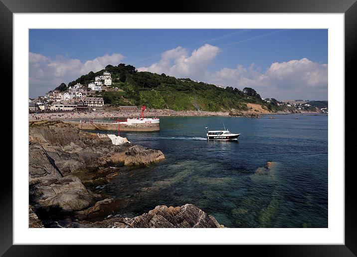  A boats heads out to sea at Looe Framed Mounted Print by Rosie Spooner