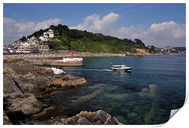  A boats heads out to sea at Looe Print by Rosie Spooner