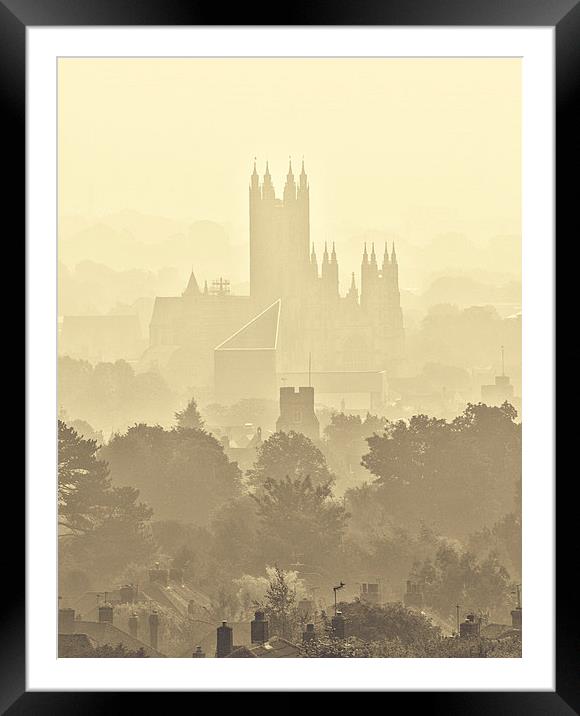  Canterbury Cathedral in the Mist Framed Mounted Print by Ian Hufton