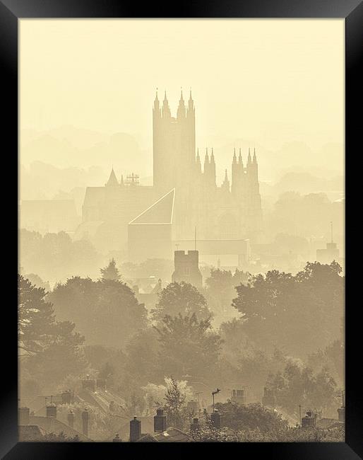  Canterbury Cathedral in the Mist Framed Print by Ian Hufton