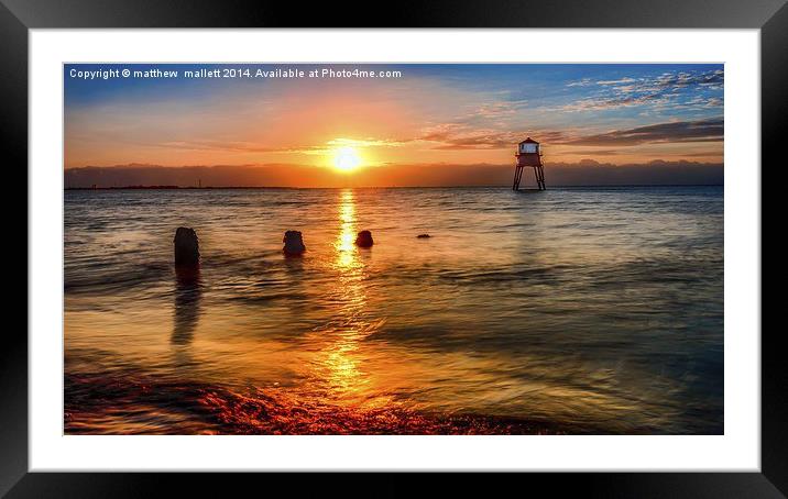  Dovercourt Beach Sunrise Today Framed Mounted Print by matthew  mallett