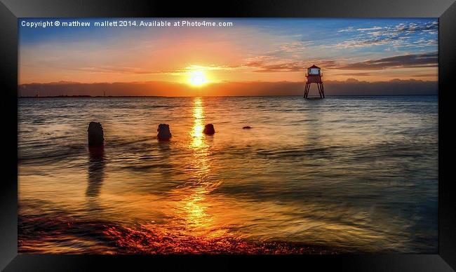  Dovercourt Beach Sunrise Today Framed Print by matthew  mallett
