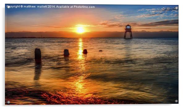  Dovercourt Beach Sunrise Today Acrylic by matthew  mallett