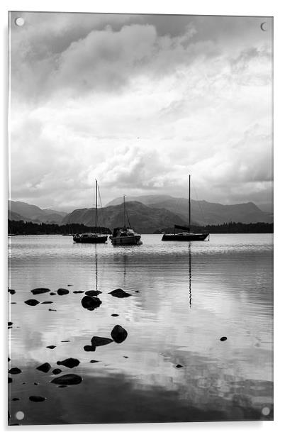 Ullswater Boats  Acrylic by J Biggadike