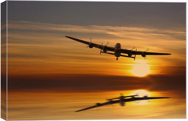 BBMF Lancaster at Sunset Canvas Print by Oxon Images