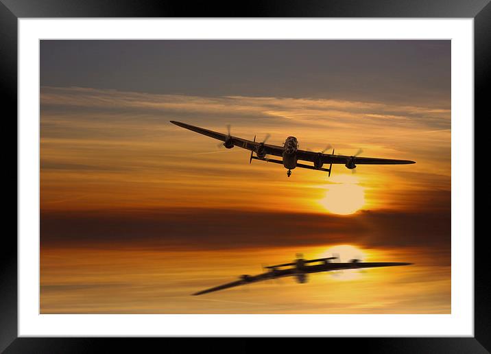BBMF Lancaster at Sunset Framed Mounted Print by Oxon Images