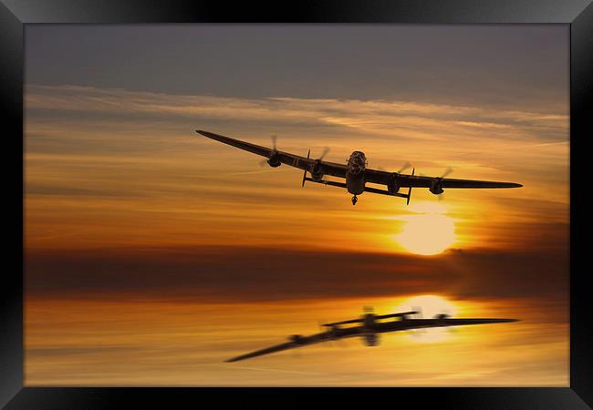 BBMF Lancaster at Sunset Framed Print by Oxon Images