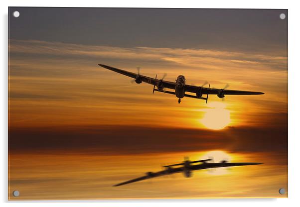 BBMF Lancaster at Sunset Acrylic by Oxon Images