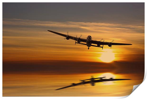 BBMF Lancaster at Sunset Print by Oxon Images