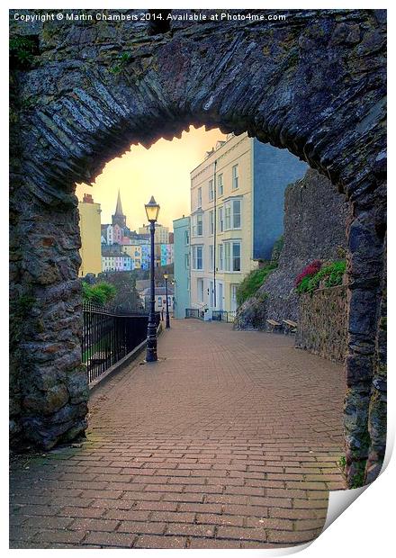  Through the Arch at Dusk Print by Martin Chambers
