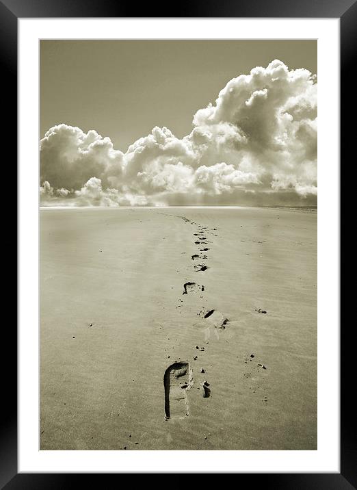  Footprints in Sand Framed Mounted Print by Mal Bray