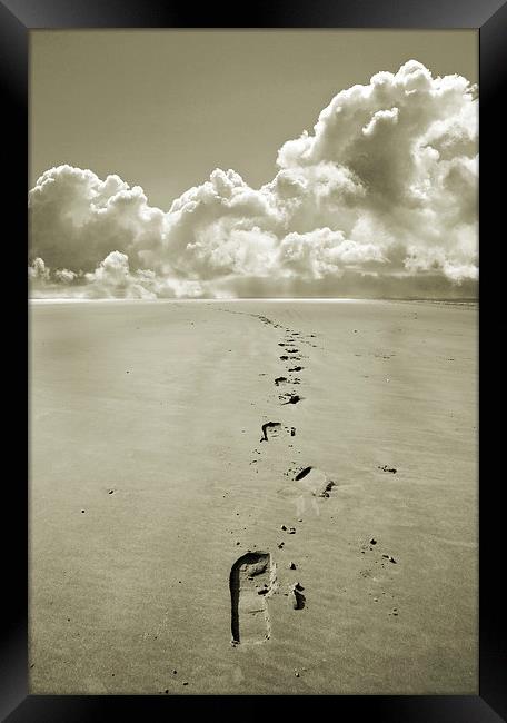  Footprints in Sand Framed Print by Mal Bray