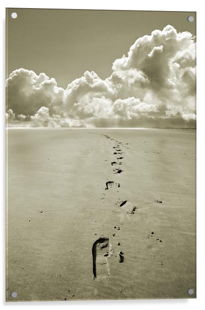  Footprints in Sand Acrylic by Mal Bray