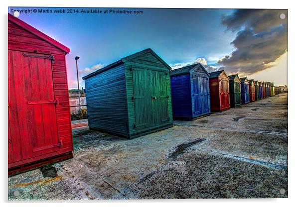 beach huts  Acrylic by Martin Webb