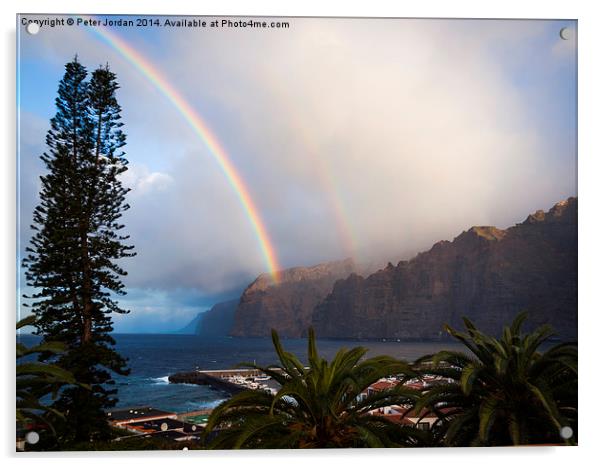  Rainbow Sea Cliffs 2 Acrylic by Peter Jordan