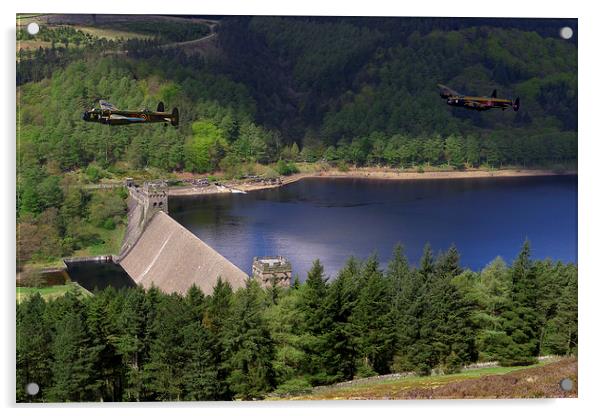  Lancasters over Derwent Dam Acrylic by Oxon Images